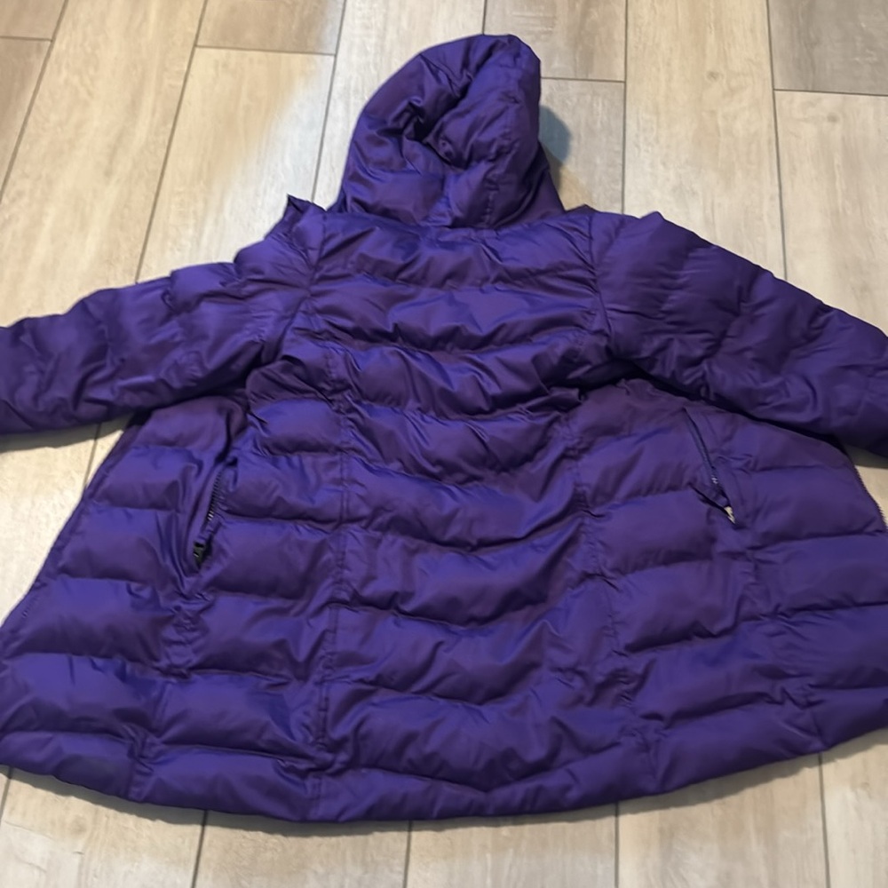 Lands' End Purple Down Alternative Jacket with Hood Girls Size S (6-7) - Picture 7 of 7